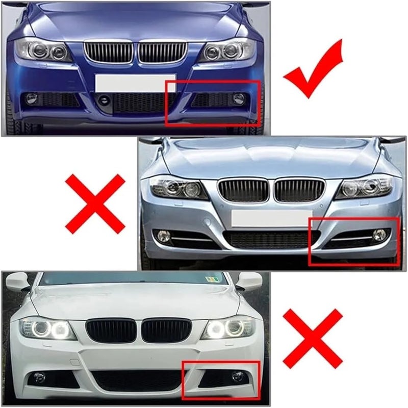 حاجز أمامي لسيارات BMW 3 Series E90 E91 مع جناح أمامي بمظهر ألياف الكربون لطرازات 320i و 330i من 2005 إلى 2008 - Image 2